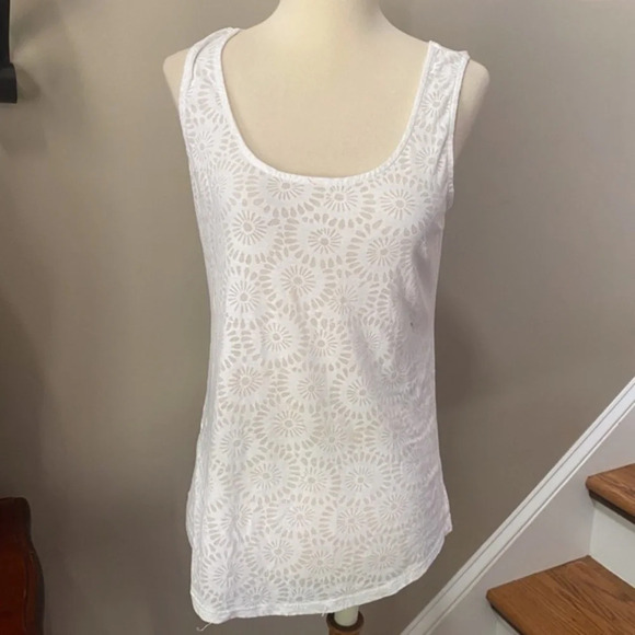 Loft White Burn Out Sheer Tank XS - Picture 6 of 6